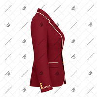 Vente en gros de Delta grec |   Sigma |   Blazer formel brodé et garni pour femme Theta Sorority, à simple boutonnage, style manteau d'affaires