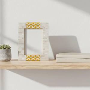 Cadre photo de luxe fait main en nacre incrustée, cadre photo en coquille MOP, décoration d'intérieur, cadre mosaïque Art Déco pour table, article cadeau - Product Image 6