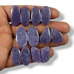 Boucles d'oreilles en Lépidolite Naturelle Violette de Haute Qualité, Formes Mixtes 20-30mm, Gemme Radha Arts pour la Fabrication de Bijoux de Guérison - Product Image 4