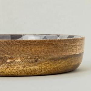 Cuenco de madera esmaltado personalizado para el hogar, utensilios de cocina, cubiertos de madera de Acacia, cuenco de ensalada duradero - Product Image 3