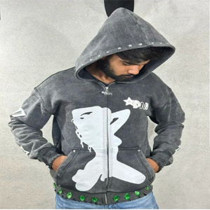 Custom Blank Vintage Distressed <b>Pullover</b> <b>Mens</b> Acid Washed Paint Splatter Sunfaded Winter Fleece Streetwear Hoodie - Product Image 1