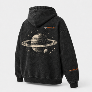 Sudadera con Capucha Unisex Premium Personalizada, Lavado Ácido, de Gran Gramaje, con Pedrería, Estilo Grunge Urbano, Desgastada, con Bajo sin Rematar y Gráficos Vintage - Product Image 3