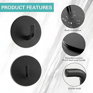 Round <b>Hook</b> for Hanging Strongly Heavy Duty Stainless Steel Waterproof Towel <b>Hooks</b> Stick for <b>Bathroom</b> <b>Bathroom</b> Towel Hanging Use - Product Image 3