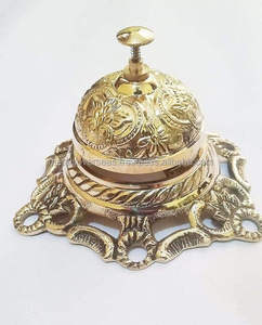 Campana de Escritorio de Latón Macizo Chapada en Oro, Estilo Vintage, Hecha a Mano, para Hotel, Restaurante, Oficina, Hogar - Product Image 6