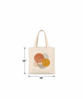 Sac fourre-tout minimaliste à motifs circulaires abstraits, beige, en coton, avec poignée d'épaule, fermeture ouverte, pour les voyages, la plage et l'usage quotidien
