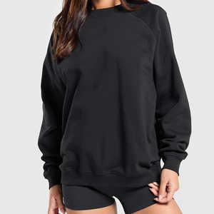 New Arrival Women's Autumn Woven Oversized Sweatshirt 100% Cotton Fleece Custom Front Heavyweight Breathable Streetwear Casual - Product Image 1