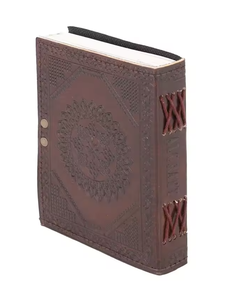 Carnet artisanal New Era, 100 pages, écologique, non ligné, couverture rigide en cuir gaufré vert pierre, reliure cousue, cadeau - Product Image 4
