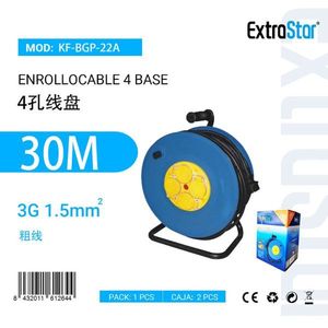 Avvolgicavo ExtraStar a 4 Fori, 30M, Filo Spesso 1.5mm, per Uso in Giardino - Product Image 1