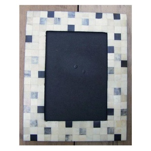 Antiqued Bone Frame with Brass inlay Handmade Bone Picture Frame for <b>Study</b> Table <b>Desk</b> Living Room Showcase Display Decor Photo - Product Image 5