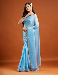 KV Silk <b>Blend</b> Embellished Saree with unstitched blouse - Product Image 4