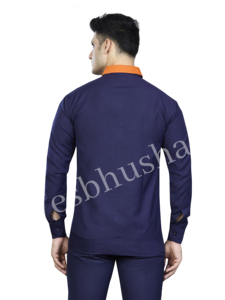 Traje de Trabajo Personalizado para Hombre, Diseño de Electricista, Antiestático, con Detalles en Naranja, Algodón Transpirable, Industrial - Product Image 4