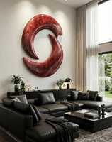 Décoration murale en résine faite à la main en forme de demi-lune, design abstrait géométrique contemporain irrégulier, lot de plusieurs pièces par UO INDIA