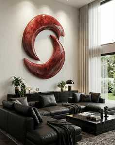 Decoración de Pared de Resina Hecha a Mano con Forma de Media Luna, Diseño Geométrico Abstracto Irregular Contemporáneo, Paquete de Varias Piezas por UO INDIA - Product Image 3