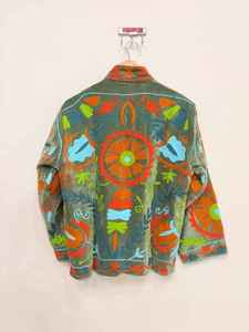 <b>Ladies</b> Suzani Embroidered Cotton <b>Jacket</b> Traditional Ethnic Floral Design Long Sleeve <b>Lightweight</b> Bohemian Outerwear For Women - Product Image 4