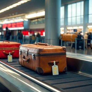 Étiquette de bagage tendance en PU pour voyage, étiquettes de valise en similicuir avec porte-nom, boucle carrée, personnalisable avec logo, cadeaux promotionnels - Product Image 2