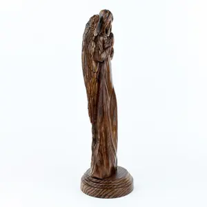 Sculpture d'ange en bois, figurine d'ange gardien, 12 pouces de haut, décoration religieuse artisanale, cadeau pour la maison, la famille, les fêtes - Product Image 5