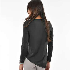 Camiseta Deportiva de Manga Larga para Mujer, Corte Holgado, Secado Rápido, para Gimnasio, Running, Yoga, de Alta Calidad - Product Image 2