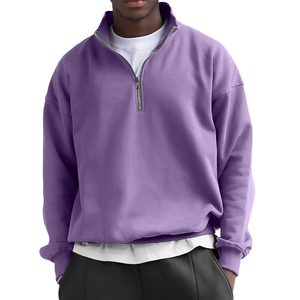 Polo térmico ligero de manga larga con cuello alto y cremallera de un cuarto para hombre, superventas 2026, con bolsillo, básico para invierno, OEM - Product Image 6