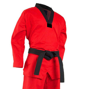 Uniforme de Kung Fu Rojo para Hombre, 100% Algodón, Ropa de Artes Marciales, Corte Regular, Talla Adulto, Estilo Liso Teñido, Duradero - Product Image 4