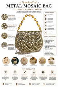 Bolso de Noche de Lujo con Cierre de Cremallera y Cuentas de Tela de Algodón Hecho a Mano, Bolso de Mano para Boda - Product Image 6