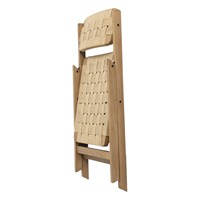 Chaise de salle à manger pliante en teck massif durable et moderne avec assise et dossier en rotin tressé pour l'intérieur et l'extérieur, meubles de salon