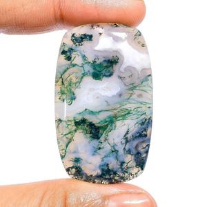 Ágata de musgo natural Piedra preciosa suelta Corte brillante redondo Grado AAA Cabujón liso para la fabricación de joyas Material de ojo de gato - Product Image 1