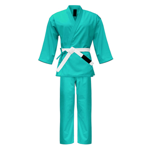 Teal Mixed Martial Arts Uniform 100% Cotton <b>Athletic</b> Adult Unisex Breathable Durable 400g Fabric Weight Plain Dyed - Product Image 1