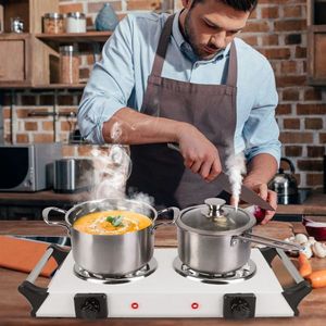 2000W Portable Electric <b>Stove</b> Hot Plate with Double Burners and 5-Level Temperature Control Stay Cool Handle Hot Countertop - Product Image 2