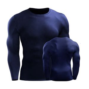 T-shirt de compression à manches longues pour homme, 90 % polyester, avec logo personnalisé, idéal pour le basketball, la course et l'entraînement, sous-vêtement technique pour la gym - Product Image 6