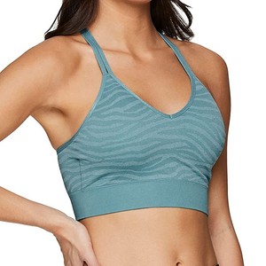 Sujetador deportivo negro sin costuras para mujer Harry Johnson, espalda cruzada, cuello redondo, soporte medio, transpirable, ecológico y ligero para yoga - Product Image 1