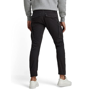 Pantalon cargo noir pour homme avec poches latérales, style techwear, coupe ample, streetwear, durable, utilitaire pour l'extérieur - Product Image 2