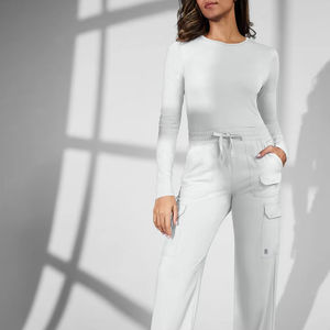 T-shirt de sous-blouse médicale à manches longues en tricot extensible à col rond pour hôpital OEM 2026 - Product Image 4