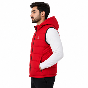 Custom Men's Casual <b>Quilted</b> Lightweight Padded Vest Hooded Sleeveless <b>Winter</b> Men's Jacket Outdoor Warm Waistcoat Wholesale OEM - Product Image 4