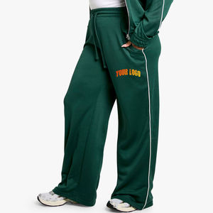 Pantalones Deportivos de Felpa de Algodón para Mujer, Corte Regular, Color Verde, Cintura Elástica, Tallas Grandes, Estilo Jogger, Precio de Fábrica - Product Image 1