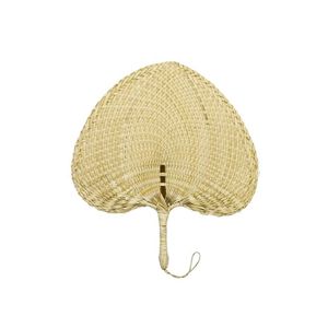 Éventail artisanal en bambou tressé et peint BLUE LOTUS, éventail décoratif traditionnel naturel pour la décoration de la maison, cadeau d'affaires, modèle Charlie Dinh - Product Image 1