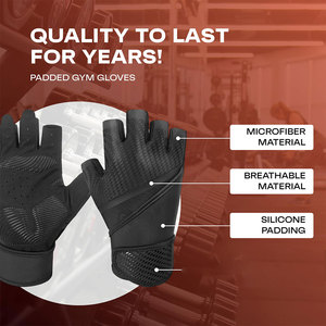 Gants de musculation durables avec bandes de maintien pour les poignets, pour les entraînements en salle, la musculation et la force athlétique - Product Image 3