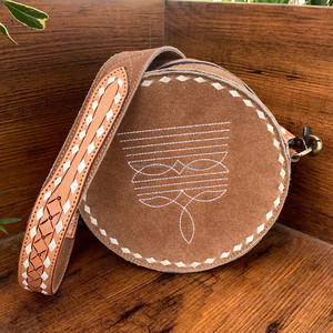 Botte Stich daim cuir Style occidental nouveau concepteur rond sac à bandoulière sac à main vente chaude bohème femmes sacs à main à bandoulière - Product Image 4