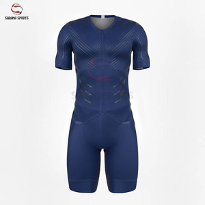 Combinaison de cyclisme personnalisée pour hommes, vente en gros d'usine, impression sublimée de haute qualité, combinaison courte à manches courtes - Product Image 4