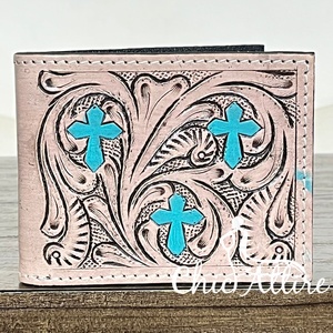 2026 Wholesale New Arrival Hand Tooled Genuine Leather RFID <b>Wallet</b> for Men's Cardholder with ID Window Credit <b>Card</b> <b>Holder</b> Gift - Product Image 1