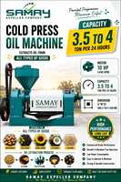SAMAY EXPELLER Multi-seeds 10 CV Machine d'extraction d'huile industrielle automatique à pression à froid, capacité 150 kg/h, pour usine d'extraction d'huile