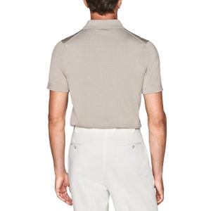 Suéter Gris Claro de Seda y Algodón de Lujo Personalizado de Alta Calidad 2026, Camisetas Polo de Punto para Hombre, Ropa Casual de Verano - Product Image 2