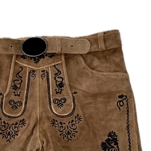 Pantalones Cortos Bávaros Alemanes de Cuero de Gamuza Genuino a Precio Razonable, Nuevo Estilo, Pantalones Cortos Bávaros Tradicionales Alemanes - Product Image 6