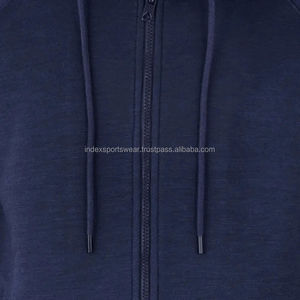 เสื้อฮู้ดซิปผู้ชาย ทรงปกติ สีพื้น ผ้าถักนิตติ้ง คอตตอน สวมใส่สบายๆ สำหรับฤดูใบไม้ร่วง แขนเสื้อแบบแร็กแลน ดีไซน์ระบายอากาศได้ดี - Product Image 3