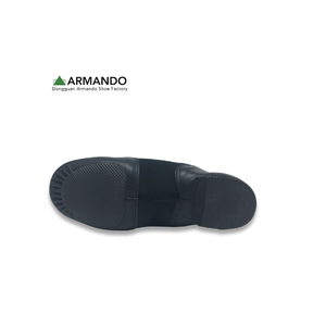 Chaussures de danse jazz pour enfants en cuir Nappa, à enfiler, semelle fendue, pour entraînement, ajustement élastique, soutien de la voûte plantaire, noir et beige, disponibles dès maintenant - Product Image 4