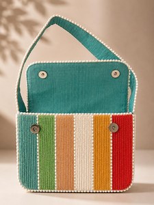 กระเป๋าถือลูกปัดแก้วรูปทรงตามสั่ง MS Handicraft ลายมัทฉะ รุ่น Uttar Pradesh รหัส Ms-wc-001 - Product Image 3