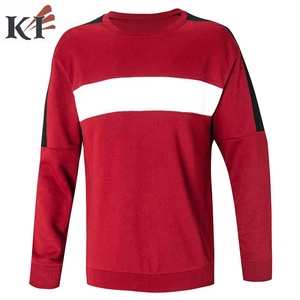 Sweat-shirt à col rond pour homme, couleur rouge, coupe classique, en coton molletonné, tricoté, décontracté, hiver, écologique - Product Image 4