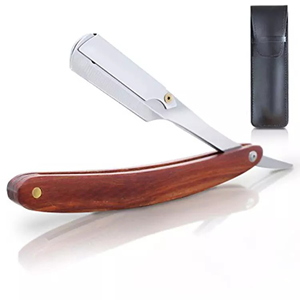 Wood Handle Stainless Steel <b>Single</b> <b>Blade</b> Manual Folding Shaving <b>Razor</b> Face Body Custom Logo Private Label OEM Men's Barber Tools - Product Image 1