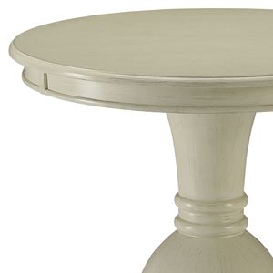 Tavolino d'Appoggio con Base a Piedistallo Bianco Antico, Elegante Arredamento per Soggiorno - Product Image 4
