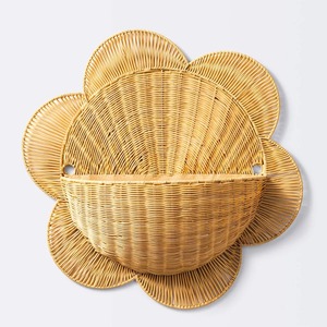 <b>Round</b> <b>wicker</b> wall mounted <b>basket</b> hand-made rattan hanging <b>baskets</b> kitchen bedroom organization - Product Image 6