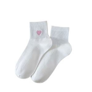 Spring and Summer Fresh College-Style <b>Women's</b> <b>Socks</b> Cotton <b>Socks</b> with Embroidered Hearts Mesh <b>Socks</b> Fashionable Sports - Product Image 6